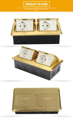 China Ground 15A Floor Power Socket Outlet Box Zinc Alloy Electrical 2 Network for sale