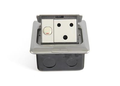 China SA Concrete / Marble / Hardwood Purpose Pop Up Floor Outlet With 2 Pin Socket And South Africa Plug for sale