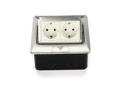 China Double Positions Germany Standard Socket Pop Up Floor Outlet 132*132*65mm Junction Box for sale