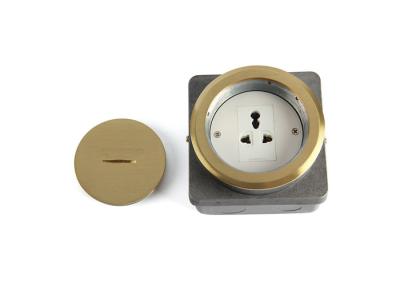 China Golden Color Round Floor Socket Brass Circle Cover Coin Open Assembly Kit for sale