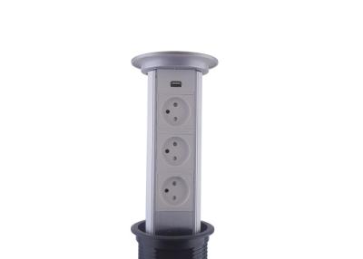 China 250V 16A Pop Up Counter Outlet , Electric 3 x Israel Office Table Pop Up Counter Plugs for sale