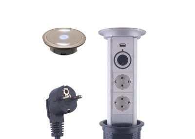 China Smart Motorized Pop Up Socket 250V 16A 2 X EU Outlets for sale