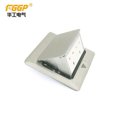 China White Double Ways UK Power Outlet Pop Up Floor Socket 13A With 2 Uk Plug for sale