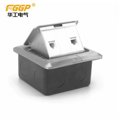 China Aluminum Alloy Double Floor Mounted Pop Up Socket With RJ45 GCC Certificates for sale