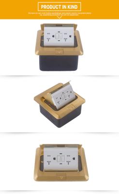 China Soft Style Brass Alloy Pop Up Type Floor Receptacle Outlet With GFCI TR 125V 20A for sale