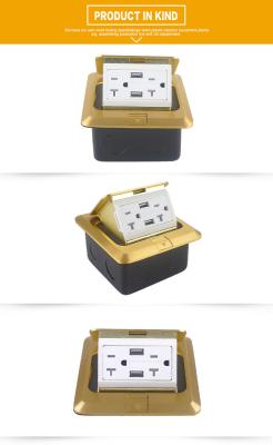 China Flush Floor Mounted 60Hz Pop Up Outlets Dual Receptacle With USB Type C for sale