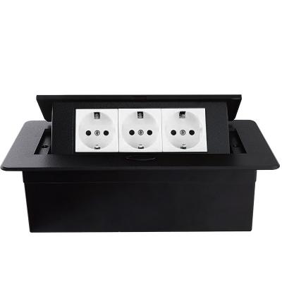 China Aluminium Multimedia Recessed Table Pop Up Outlets With Usb Charging for sale