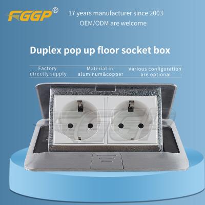 China Aluminum Alloy Pop Up Floor Mounted Power Sockets 16A Spray Painting for sale