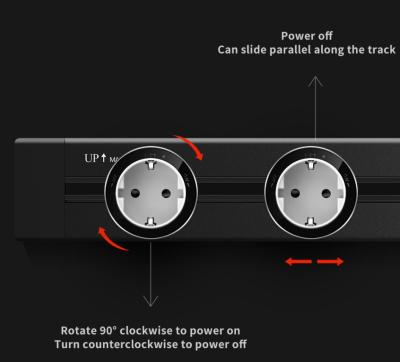 China Removable Household Kitchen Rail Track Power Socket Surface Mounted for sale