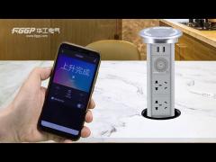 Motorized pop up socket smart remote control kitchen socket with wireless charge