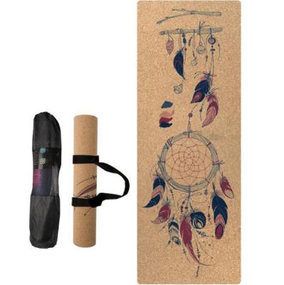 China Private Label Recycled Rubber Cork Yoga Mat Eco-Friendly Custom Natural Tree Tape Printing 100% for sale