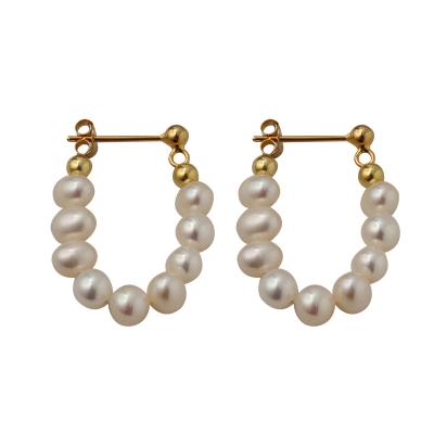 China FASHIONABLE S925 Silver Freshwater Pearl Earrings Female Natural Sense Temperament Temperament Ear Jewelry Retro Retro for sale