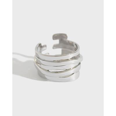 China FASHIONABLE INS ring S925 wind personality simple multi-layer winding wedding ring sterling silver female silver ring for sale