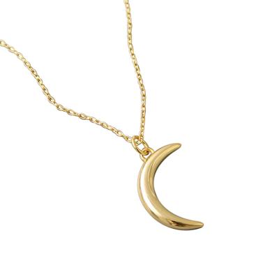 China Trendy Gold C-Shaped C-shaped Pendant Necklace S925 Cold Wind Clavicle Chain Niche Moon Design Ins Necklace for sale