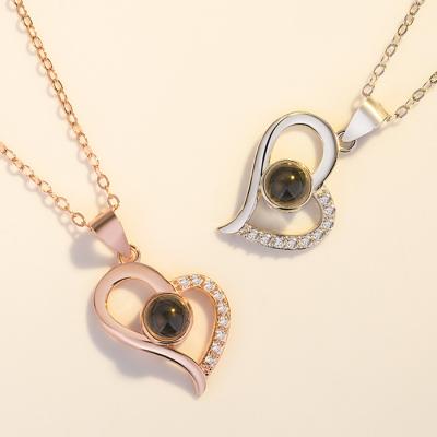 China New S925 Sterling Silver Hollow Love Jewelry 2021 fashion necklace for sale