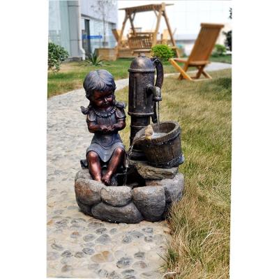 China Outdoor Resin Garden Resin Water Fountain Christmas Decoration for sale