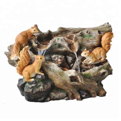 China CA75816 RESIN Home and Garden Decorative Resin Squirrel Table Top Water Fountain for sale