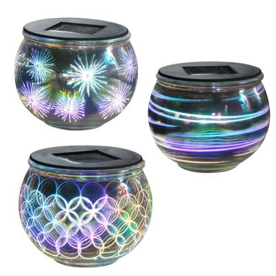 China KX3287-123 Garden Solar 3D Effect Glass Jar Lights for sale