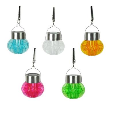 China Plastic Solar Blue White Yellow LED Umbrella Clip Outdoor Christmas Tree Hanging Lights for sale