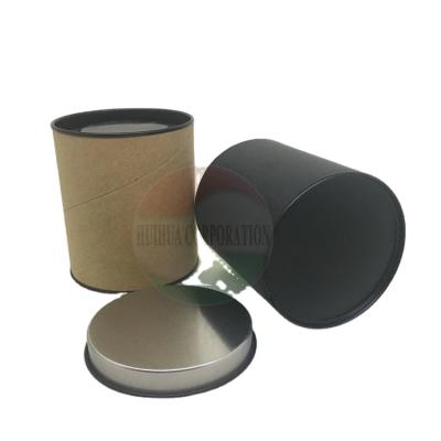 China Handmade Customized Size Tea Packaging Paper Tube With Metal Lid for sale