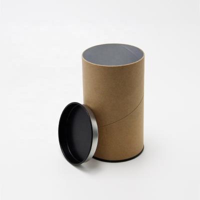 China Gift Food Food Grade Tube Box Wrapping Paper Making With Lined Foil And Metal Lid for sale