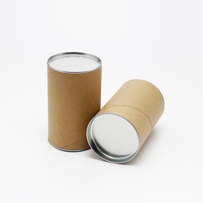 China Wholesale Tube Recyclable Paper Tube Packaging Food Grade Food Grade Food Wrapping Paper With Metal Lid for sale