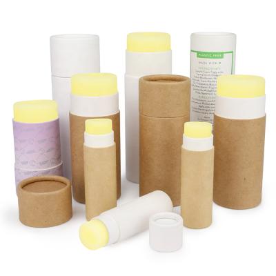 China Recycled Materials Biodegradable Cardboard Lift Up Air Freshener Packaging Stick Containers Kraft Paper Lip Paper White Black Brown Tube for sale