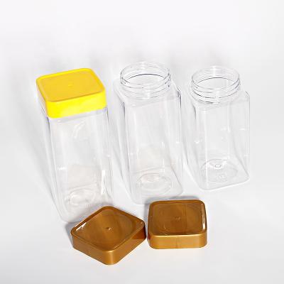 China 535ml Food Containers Food Packaging PET Storage Jar With Screw Cover for sale