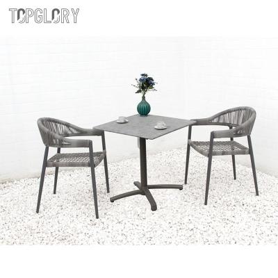 China Classic Simple Design Rattan Garden Chair Outdoor Home Modern Aluminum Outdoor Leisure Aluminum Tube Chairs And Tables for sale