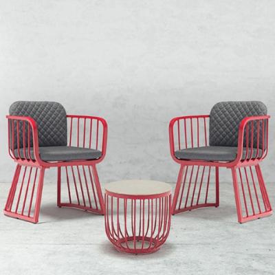 China Modern Original Design Garden Hotel Matel Table and Chair Set 2 Outdoor Chairs Garden Furniture Cafe Outdoor Chairs and Tables for sale