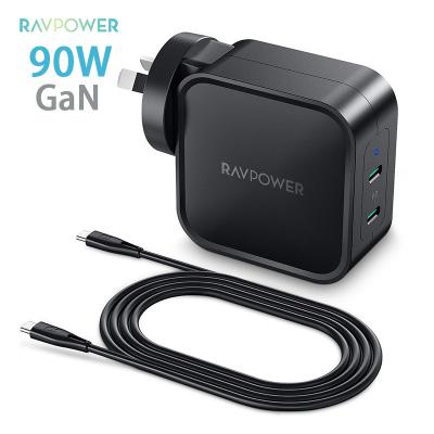 China GaN RAVPower GaN PD 90W 2-Port GaN Wall Fast Charger Suitable For Various Electronic Products for sale