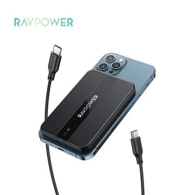 China RAVPower 5000mAh 7.5W Universal Mini Wireless Magnetic Power Bank External Mini Battery For Apple iPhone 12 Mobile Phones for sale