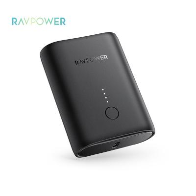 China Carry Ravpower Low Price Black Easy Fast Charging RP-PB194 10000mAh PD+QC 2-Port with Cable Super Charging 18W Mini Size Power Bank Pack for sale