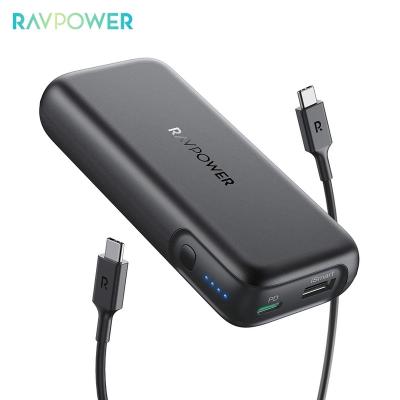 China Mini Power Bank 10000mAh MP3 GPS RAVPower RP-PB186 20W Mobile Phone Tablet PC OEM Logo Portable Powerbank 2-Port Charger for sale