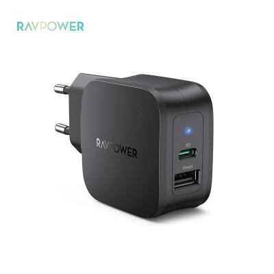 China UniversalÂ   RAVPower Wall Charger RP-PC132 OEM Plug Dual PD+USB-A Wall With Charger Power Supply 30W Wall Charger for sale