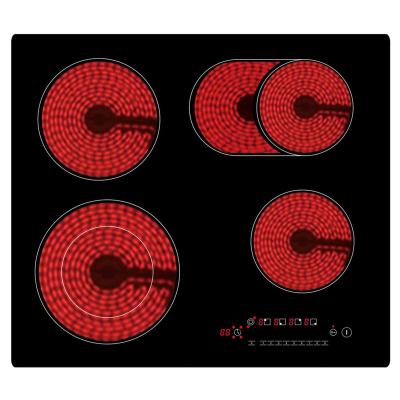 China 2 Rings Smart Electric Frameless Glass Ceramic Stove 4-Zone Hob 59*52cm Element Cooktop for sale