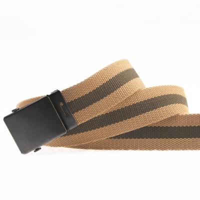 China 2021 Hot Sale Design Iron Buckle Stripe Canvas Cotton Belt China Nylon Belt New Cotton for sale