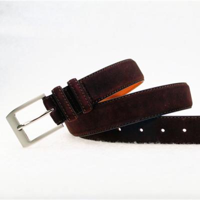 China New Fashion Cowhide Design Real Suede Split Pin Buckle Man Belt Genuine Leather for sale