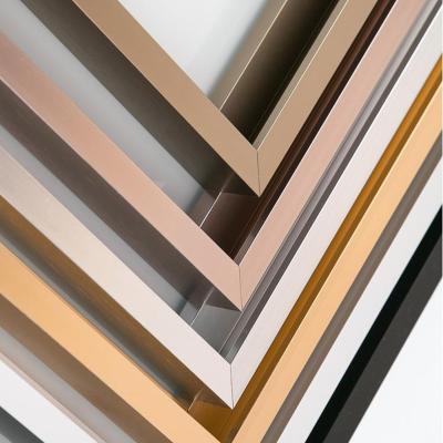 China Modern Aluminum Extrusion Profile Poster Frame Brushed Aluminum Profile Photo Frames Gold for sale