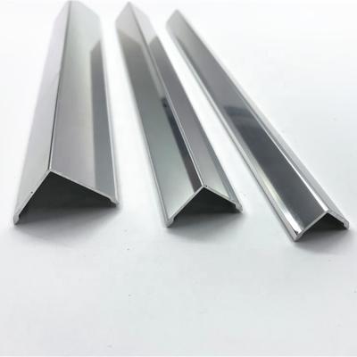 China Architectural Metal Gypsum Ceiling Wall Alu Led Channel Light Silver Anodized Aluminum Tile Trim Profile for sale