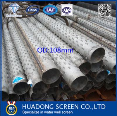 China Galvanized Steel Water Borehole Fluid Filter Seamless Pipe / Blind Casing Screen For Water Well for sale