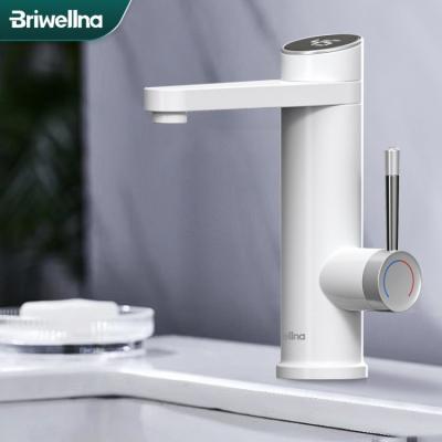 China Briwellna 220V Electric Geyser Faucet Water Heater Faucet With Digital Display Bathroom Faucet Mixer Tap Bottom Instant Hot Water Waterproof for sale