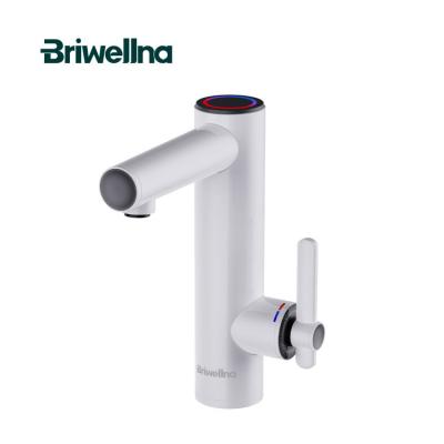 China Briwellna 220V 3200W 2 In 1 Electric Water Heater Faucet Geyser Tap Lower Instant Warm Ambient Light Bathroom Mixer Tap for sale