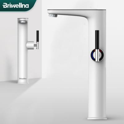 China Briwellna 220V Bottom Instant Hot Water Faucet 2 in 1 Heated Faucet Basin Heating Faucet LED Digital Hot Water Faucets Single Lever Geyser for sale