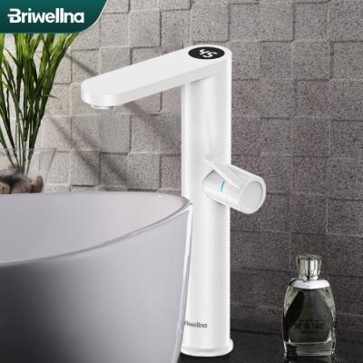 China Briwellna 220V 3.2KW Lower Instant Hot Water Tap LED Digital Mixer Tap Bathroom Sink Heated Faucet ABS Tap Instant Heating Geyser for sale