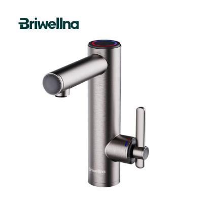 China Briwellna 220V Instant Hot Water Faucet Stainless Steel Faucet Bottom Heated Bathroom Faucet With LED Hot Water Faucet Tankless Geyser Faucet for sale