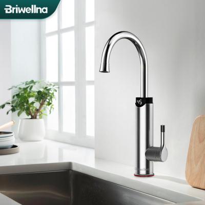 China Briwellna 220V Heating Faucet Swan Kitchen Mixer Tap Water Lower Instant Tankless Geyser Faucet Heater Faucet LED Digital Display for sale