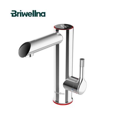 China Briwellna 220V Hot Water Faucet LED Digital Display Bathroom Basin Faucet Geyser Bottom 2 In 1 Mixer Tap Electric Hot Faucet for sale