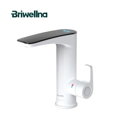 China Briwellna 220V Water Heater Faucet LED Digital Display Bathroom Lower Instant Mixer Tap 2 in 1 Instant Electric Water Faucet Faucet for sale