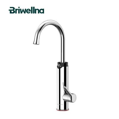 China Briwellna 220V 3200W Heater Electric Water Heater Faucet LED Digital Display Kitchen Lower Instant Mixer Tap Single Lever Tap for sale